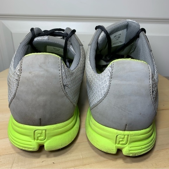 Footjoy Superlites Golf Sneakers Men's 10 w Gray Green Spikeless Shoes 58118 - Picture 5 of 14